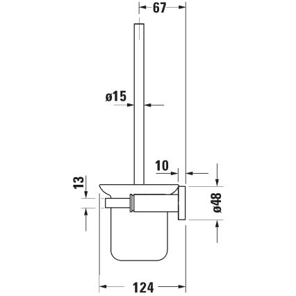 Duravit 99271000 - Sienas stiprināma tualetes birste D-CODE, spīdīgs hroms