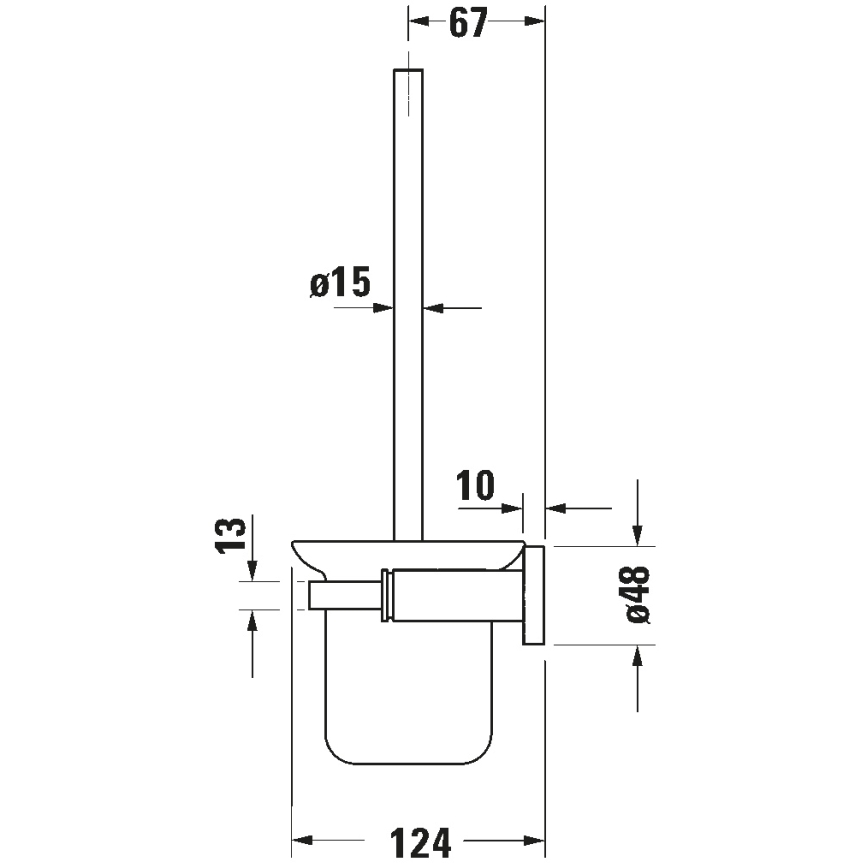 Duravit 99271000 - Sienas stiprināma tualetes birste D-CODE, spīdīgs hroms