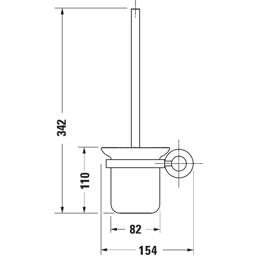 Duravit 99274600 - sienas WC birste D-CODE matēta melna