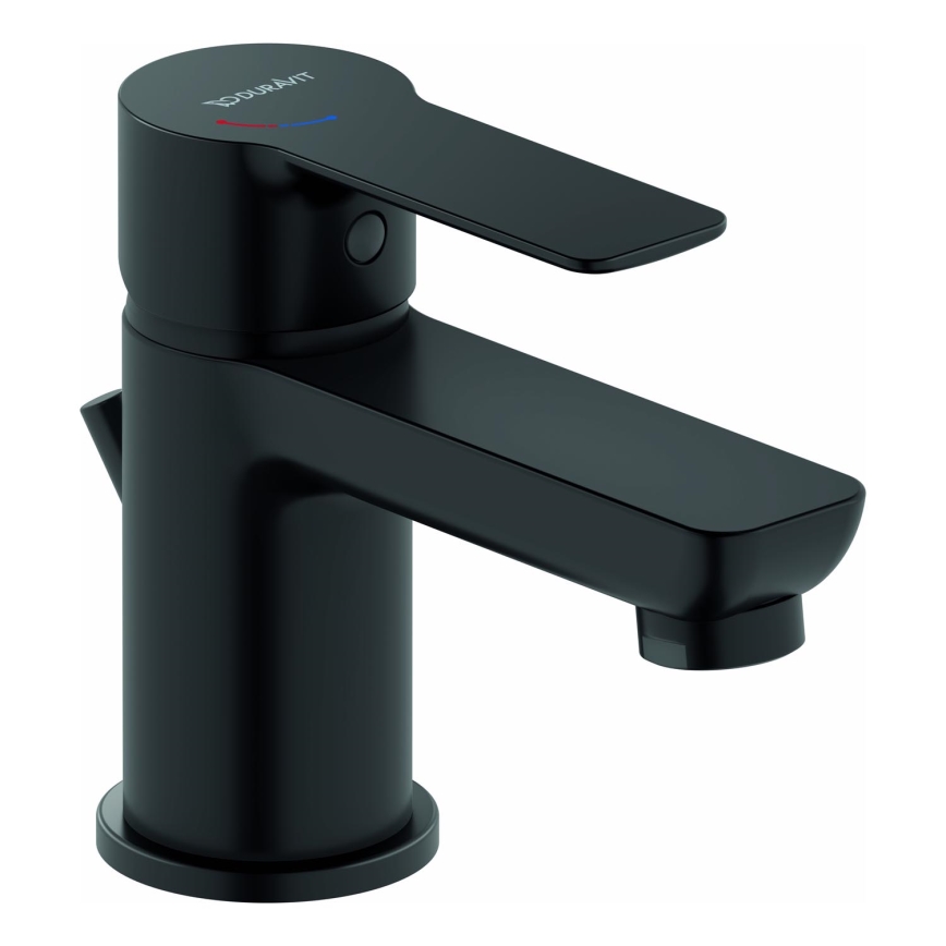 Duravit DC1013001046 - Izlietnes jaucējkrāns + notekas aizbāžnis D-CODE matētā melnā krāsā
