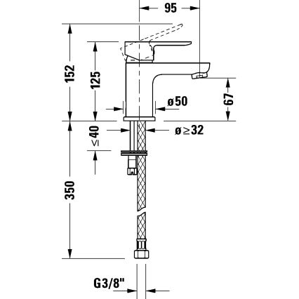 Duravit DC1013002046 - izlietnes jaucējkrāns D-CODE, matētas melnas krāsas