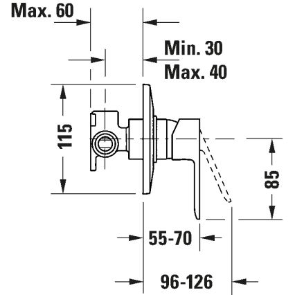 Duravit DC4210007010 - D-CODE dušas jaucējkrāns iebūvei, spīdīgs hroms