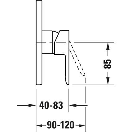 Duravit DC4210010046 - Dušas jaucējkrāns slēptai montāžai D-CODE matētā melnā krāsā