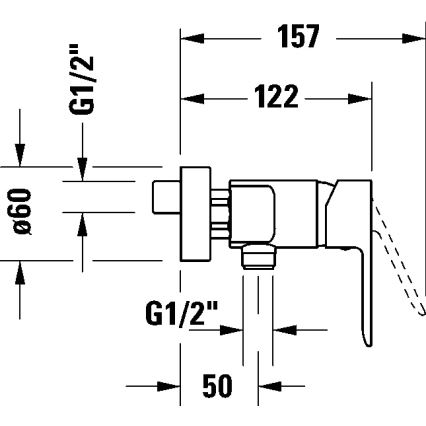 Duravit DC4230001010 - D-CODE sienas bidēta jaucējkrāns, pulēts hroms
