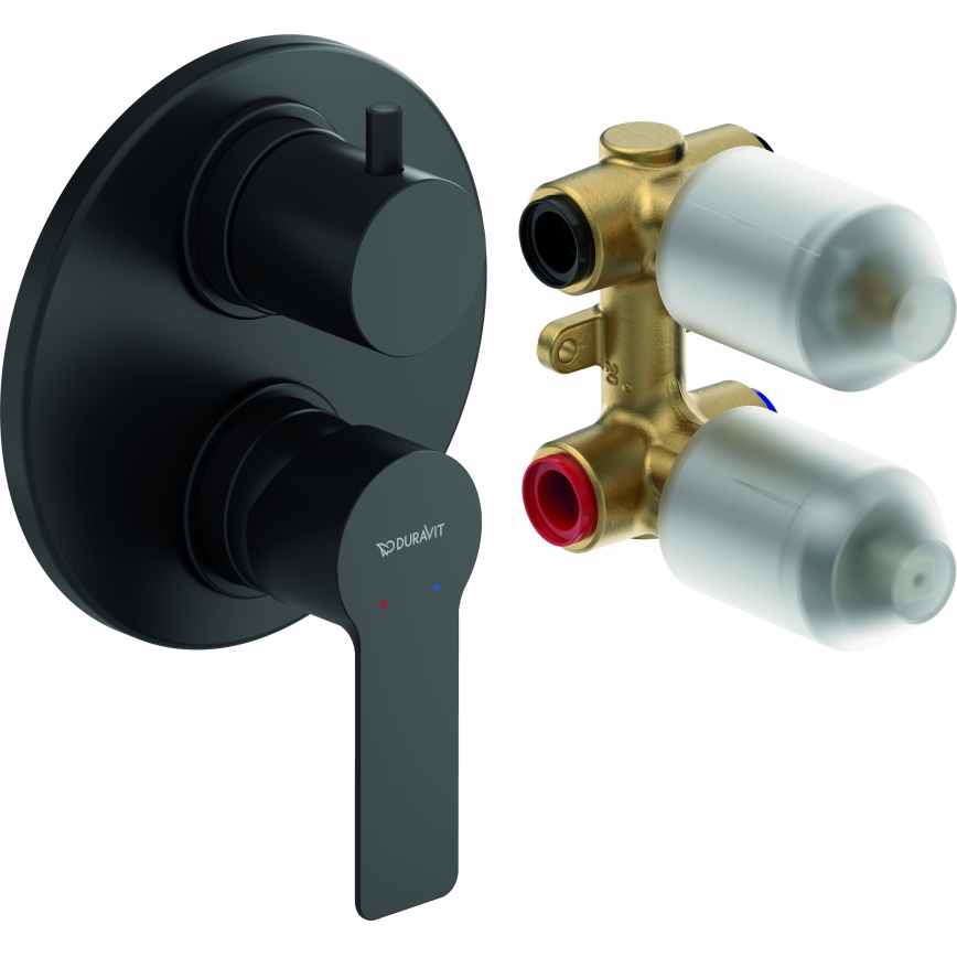 Duravit DC5210008046 - Iebūvējamais dušas jaucējkrāns D-CODE, matētas melnas apdares
