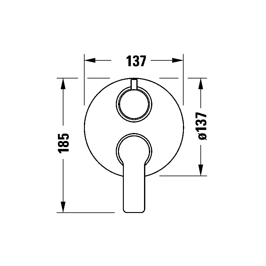 Duravit DC5210008046 - Iebūvējamais dušas jaucējkrāns D-CODE, matētas melnas apdares