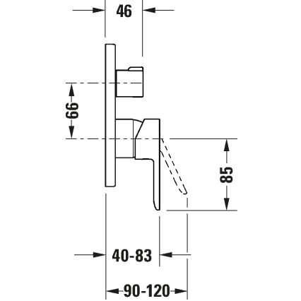 Duravit DC5210012010 - Vannas jaucējkrāns iebūvējamai instalācijai D-CODE spīdīgs hroms