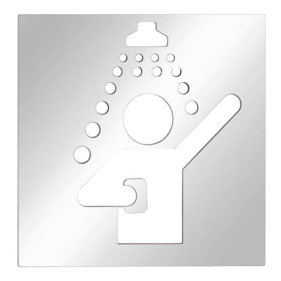 Dušas ikona 12x12 cm, nerūsējošā tērauda / sudraba