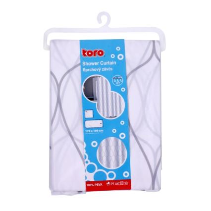 Dušas kabīne aizkars TORO EASY 178x199 cm balta/pelēka