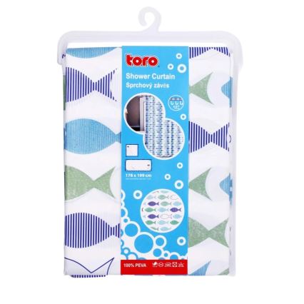 Dušas kabīne aizkars TORO PREMIUM 178x199 cm zila/zaļa