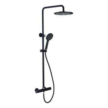 Dušas komplekts ar termostatisko maisītāju DRAGOR, matēts melns