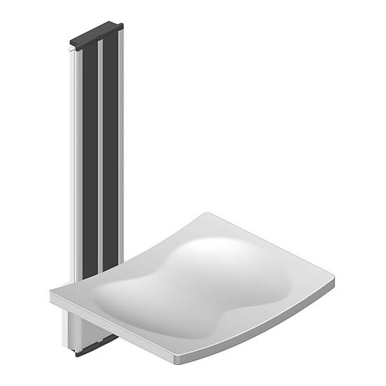 Dušas sēdeklis 42,3x67,5 cm sudraba/balts