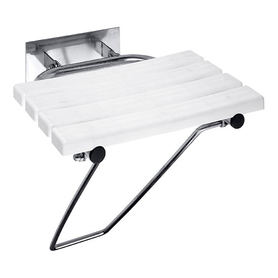 Dušas sēdeklis 44x46 cm nerūsējošais tērauds/sudraba