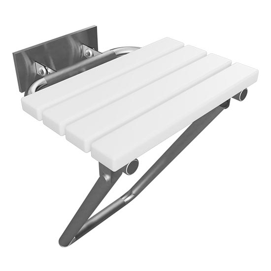 Dušas sēdeklis 44x46 cm, nerūsējošais tērauds/sudraba