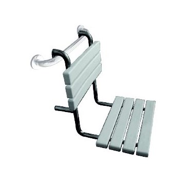 Dušas sēdeklis 44x50 cm sudraba/balta