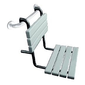 Dušas sēdeklis 44x50 cm sudraba/balta