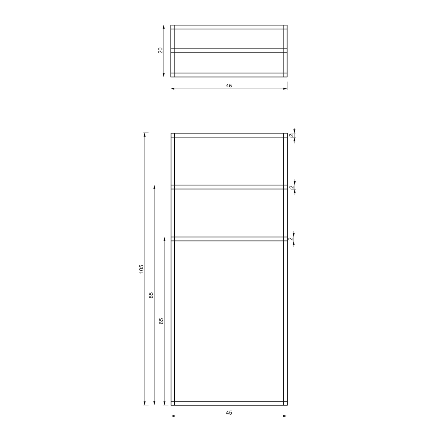 Dvieļu turētājs 105x45 cm, melns