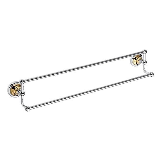 Dvieļu turētājs 66,5x12,5 cm sudraba/zelta