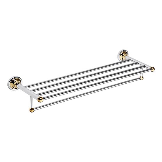 Dvieļu turētājs 66,5x12 cm sudraba/zelta