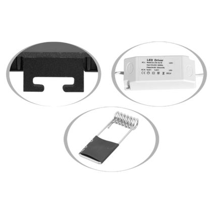LED Iegremdējama vannas istabas lampa LADA LED/18W/230V 3000/4000/6000K d. 22 cm IP44 melna
