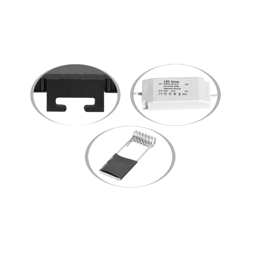 LED Iegremdējama vannas istabas lampa LADA LED/18W/230V 3000/4000/6000K d. 22 cm IP44 melna