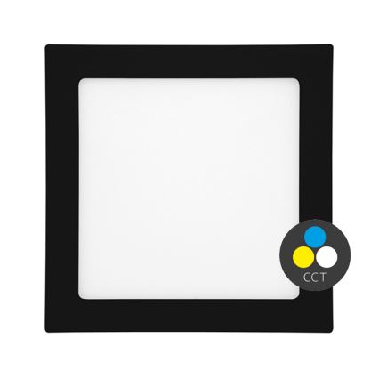 LED Iegremdējama vannas istabas lampa RAFA LED/12W/230V 3000/4000/6000K 17x17 cm IP44 melna