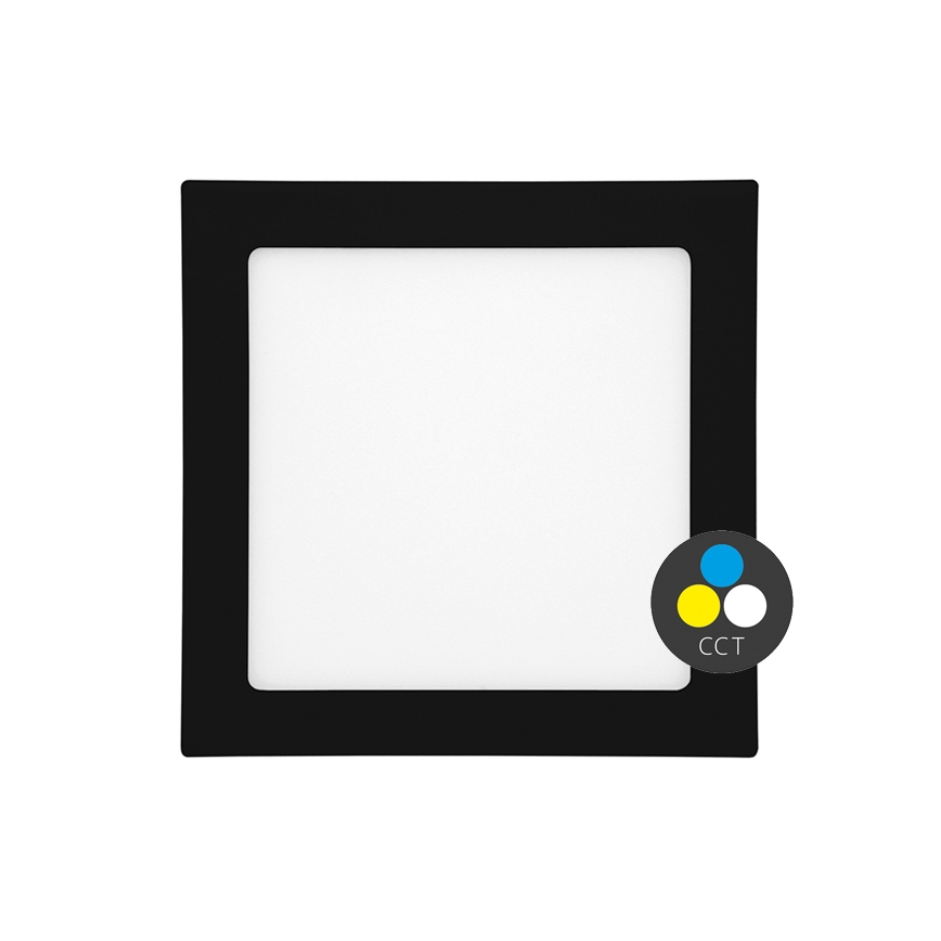 LED Iegremdējama vannas istabas lampa RAFA LED/12W/230V 3000/4000/6000K 17x17 cm IP44 melna