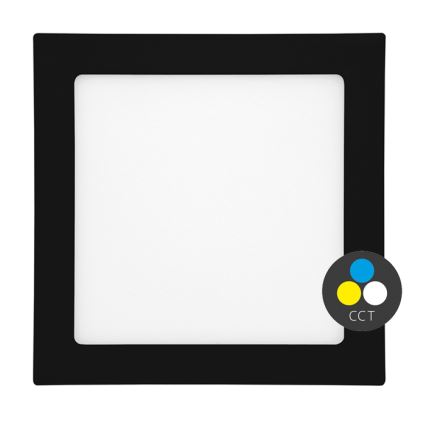 LED Iegremdējama vannas istabas lampa RAFA LED/18W/230V 3000/4000/6000K 22x22 cm IP44 melna