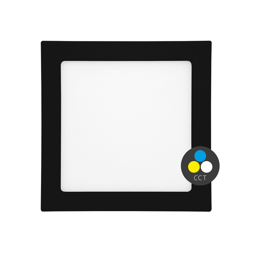 LED Iegremdējama vannas istabas lampa RAFA LED/18W/230V 3000/4000/6000K 22x22 cm IP44 melna