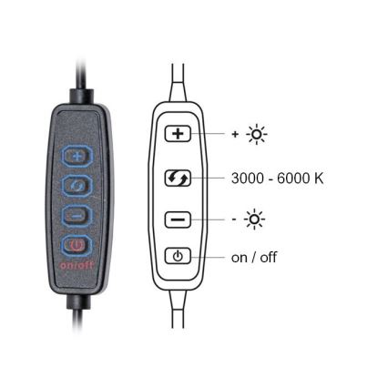 LED Aptumšojama galda lampa LIPA LED/10W/230V 3000-6000K balta