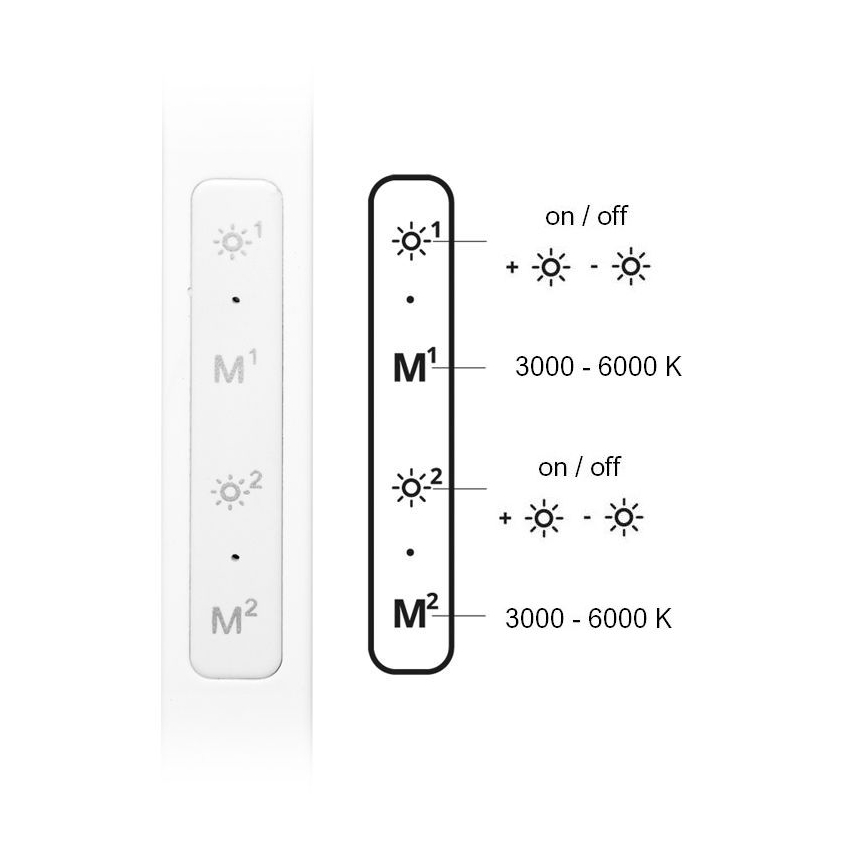 LED Aptumšojama galda lampa SPACE LED/8W + LED/11W/230V 3000-6000K balta