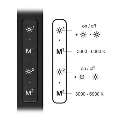 LED Aptumšojama galda lampa SPACE LED/8W + LED/11W/230V 3000-6000K melna