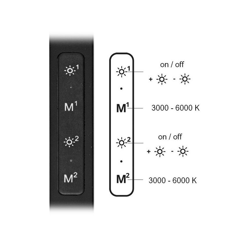 LED Aptumšojama galda lampa SPACE LED/8W + LED/11W/230V 3000-6000K melna