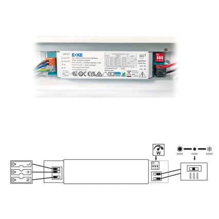 LED Dienasgaismas lampa VELO LED/24/32/40W/230V 3000/4000/6000K 120 cm balta