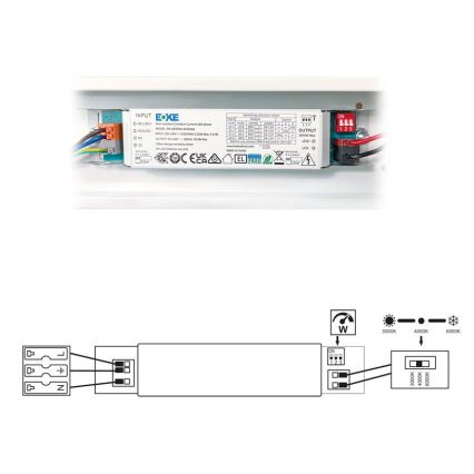 LED Dienasgaismas lampa VELO LED/36/48/60W/230V 3000/4000/6000K 150 cm balta