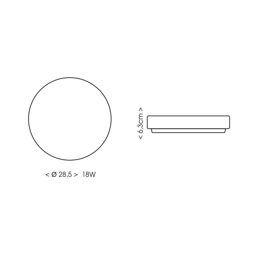 LED Vannas istabas griestu lampa LIRA LED/18W/230V 4000K d. 28,5 cm IP44