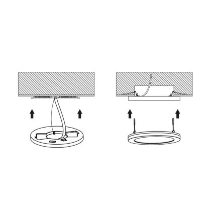 LED Aptumšojams panelis LEXA LED/6/12/18W/230V 3000/4000/6000K d. 22,5 cm melna