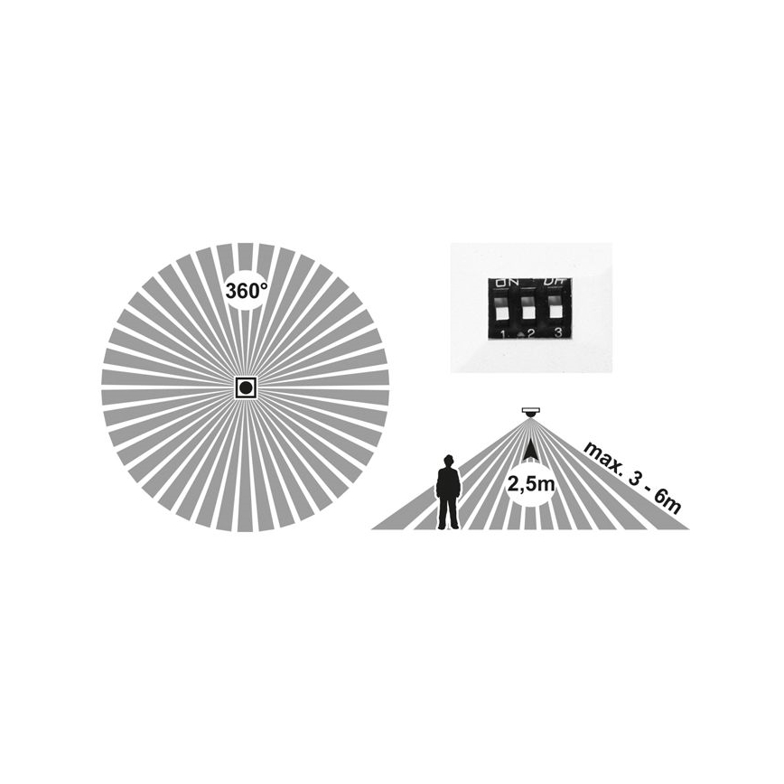 LED Aptumšojama iegremdējama lampa ar sensoru LEXA LED/6/12/18W/230V 3000/4000/6000K d. 22,5 cm balta
