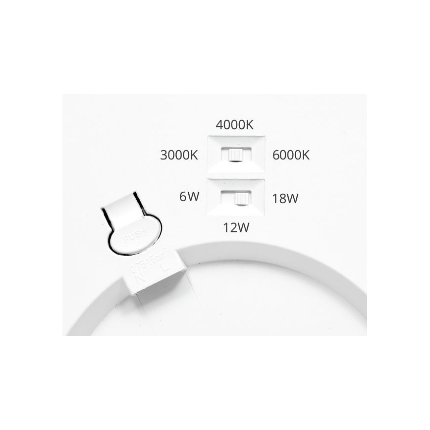 LED Aptumšojama iegremdējama lampa ar sensoru LEXA LED/6/12/18W/230V 3000/4000/6000K d. 22,5 cm melna