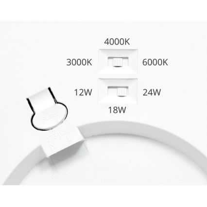 LED Aptumšojams panelis LEXA LED/12/18/24W/230V 3000/4000/6000K d. 30 cm melna