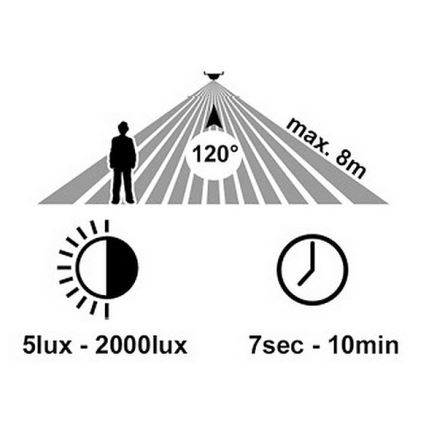 LED Āra sienas lampa ar sensoru RITA LED/12W/230V 4000K IP65