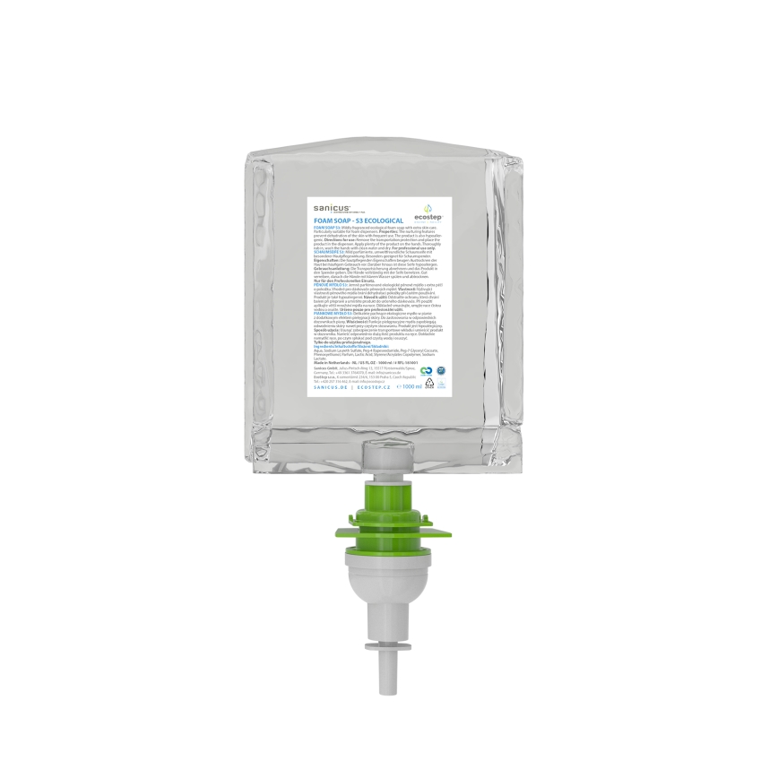 EcoStep 50052 - Bezkontakta ziepju dozators S3 1000 ml 4xAA melns