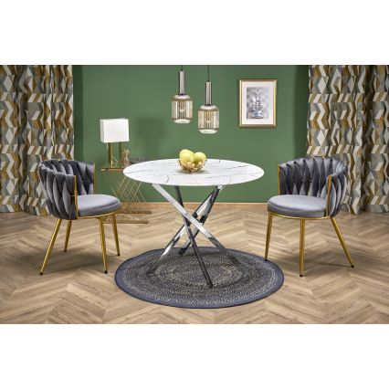 Ēdamgalds ESTEN 100 cm balts/sudraba