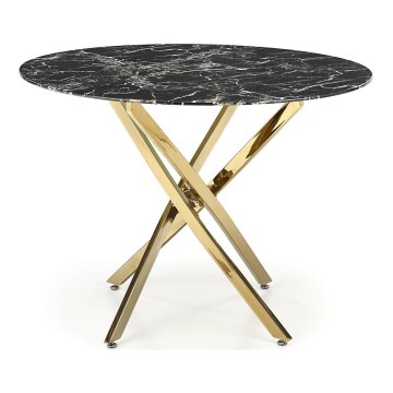 Ēdamgalds ESTEN 100 cm melns/zelts