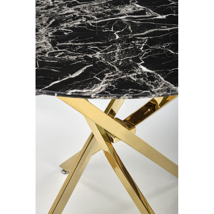 Ēdamgalds ESTEN 100 cm melns/zelts