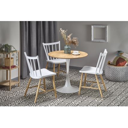 Ēdamgalds LUGI Ø 80 cm brūns/balts