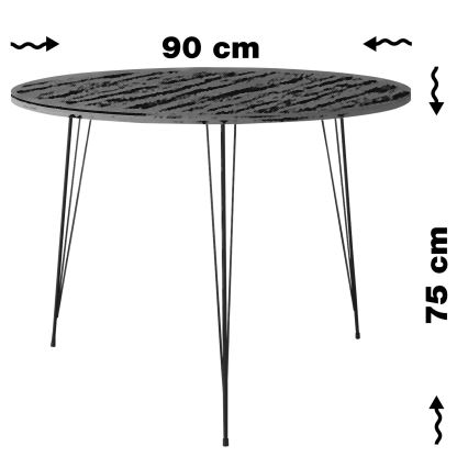 Ēdamgalds SANDALF 75x90 cm balts/melns