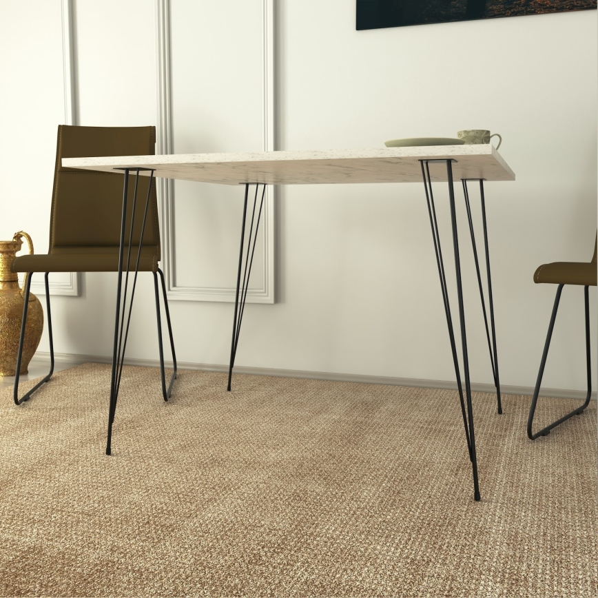 Ēdamgalds SANDALF 75x90 cm balts/melns