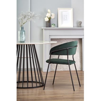 Ēdamgalds SEREIN dekors balts marmors/melns