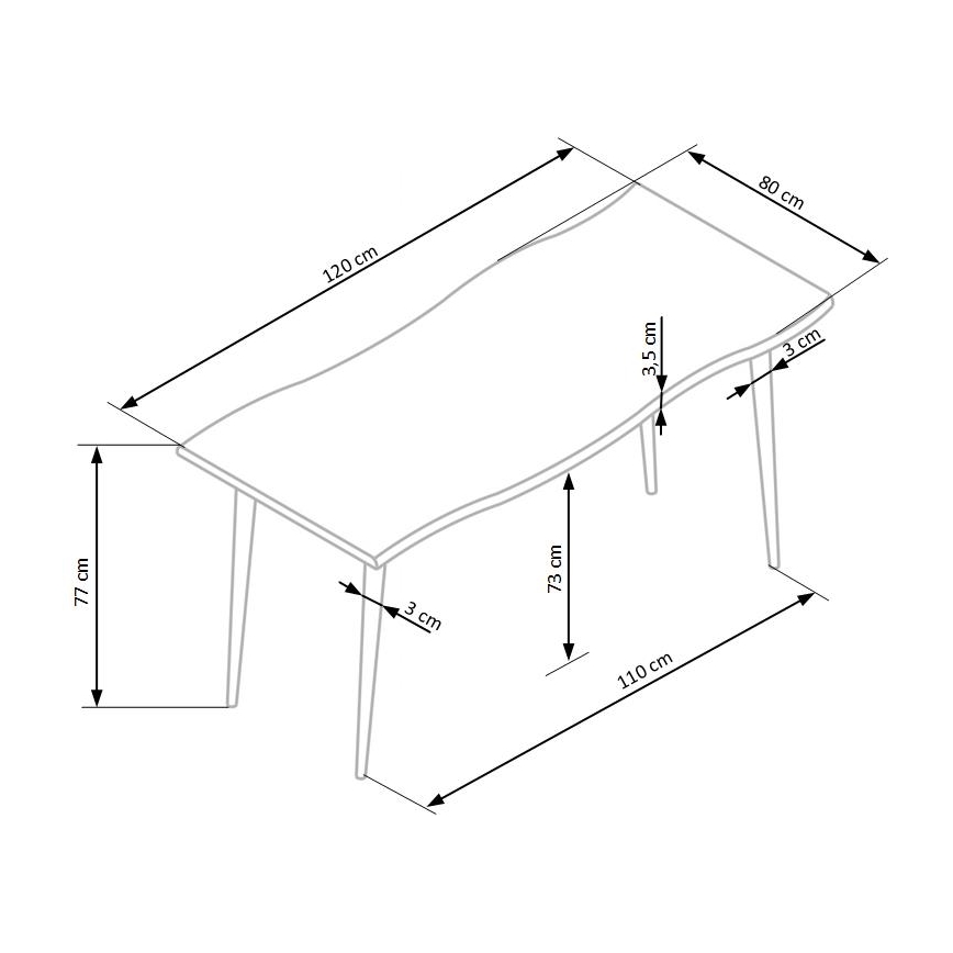 Ēdamgalds SOLACE ozols/melns